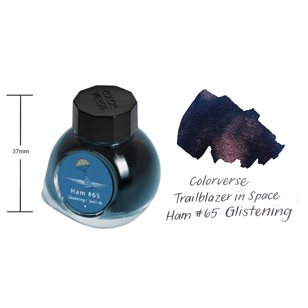 Colorverse Mini | Blue | Fountain Pen Ink Bottled | 5ml | Ham #65 Shimmer