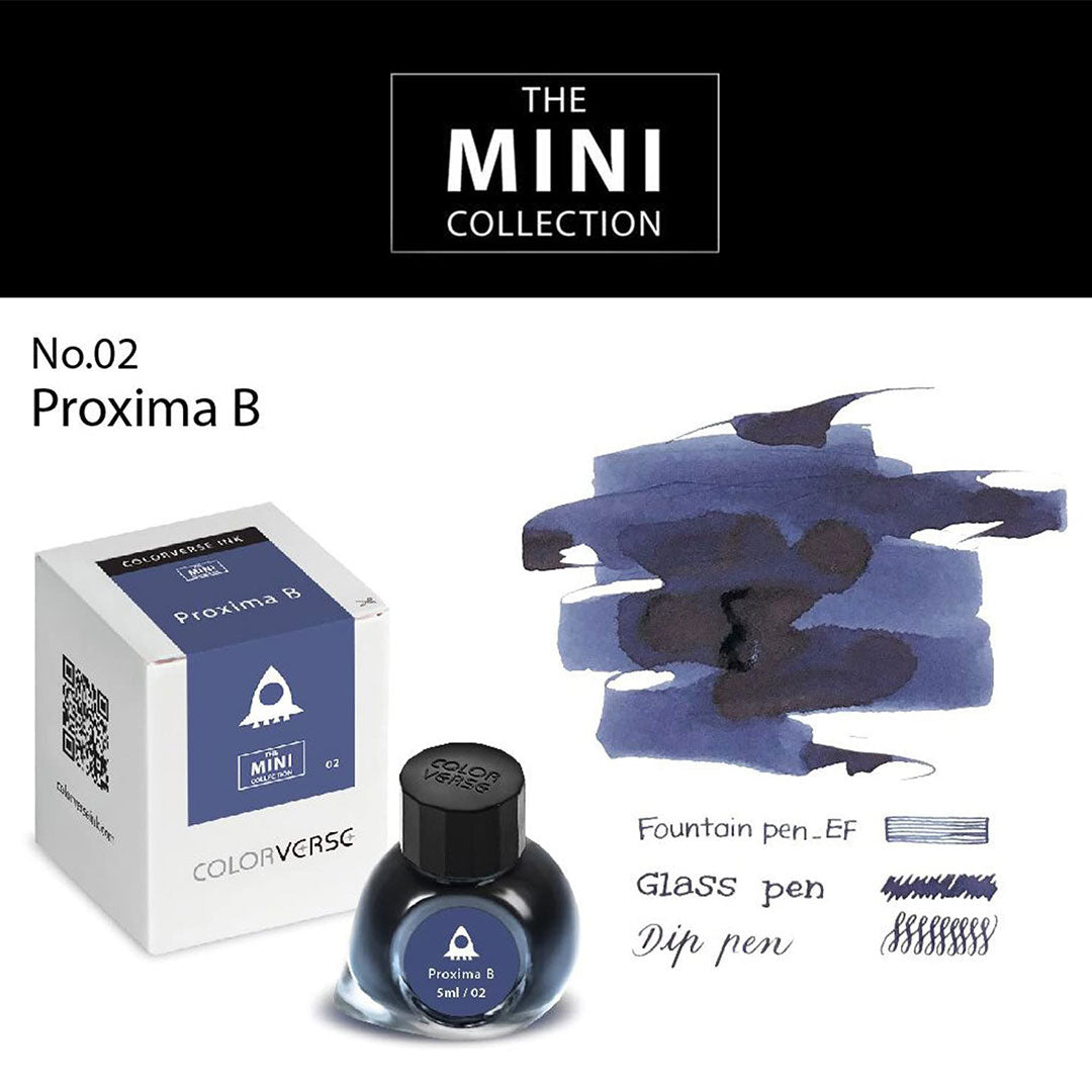 Colorverse Mini | Blue | Fountain Pen Ink Bottled | 5ml | Proxima B