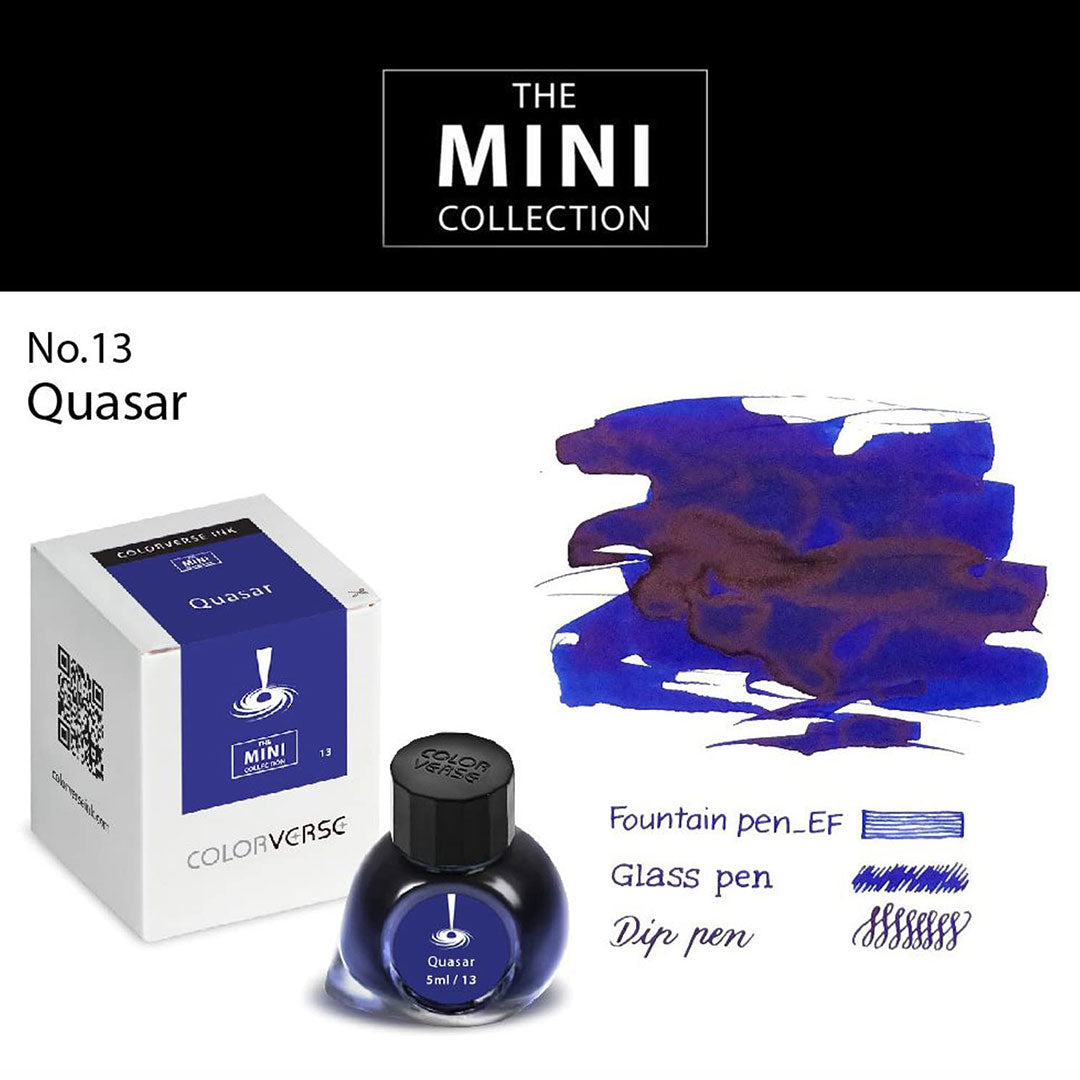 Colorverse Mini | Blue | Fountain Pen Ink Bottled | 5ml | Quasar Blue