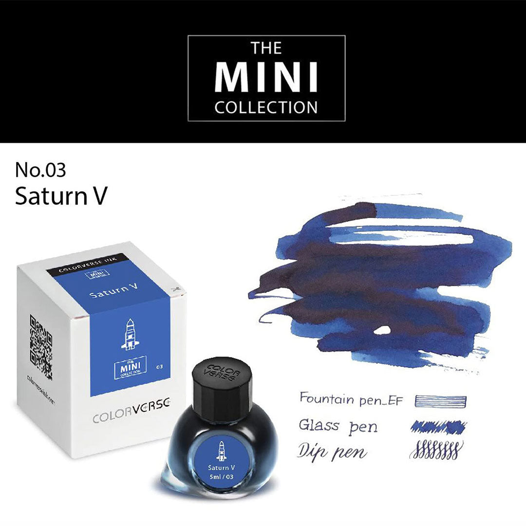 Colorverse Mini | Blue | Fountain Pen Ink Bottled | 5ml | Saturn V