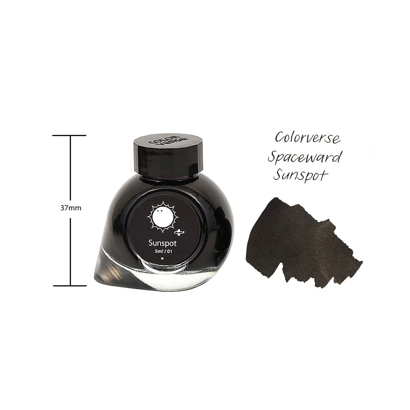 Colorverse Mini |  Black | Fountain Pen Bottled Ink | 5ml | Sunspot