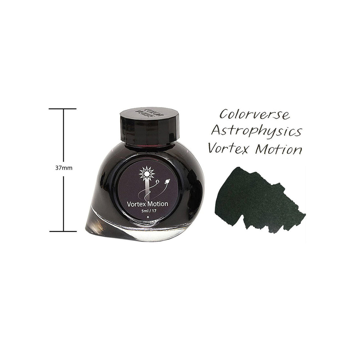 Colorverse Mini | Black | Fountain Pen Bottled Ink | 5ml | Vortex Motion