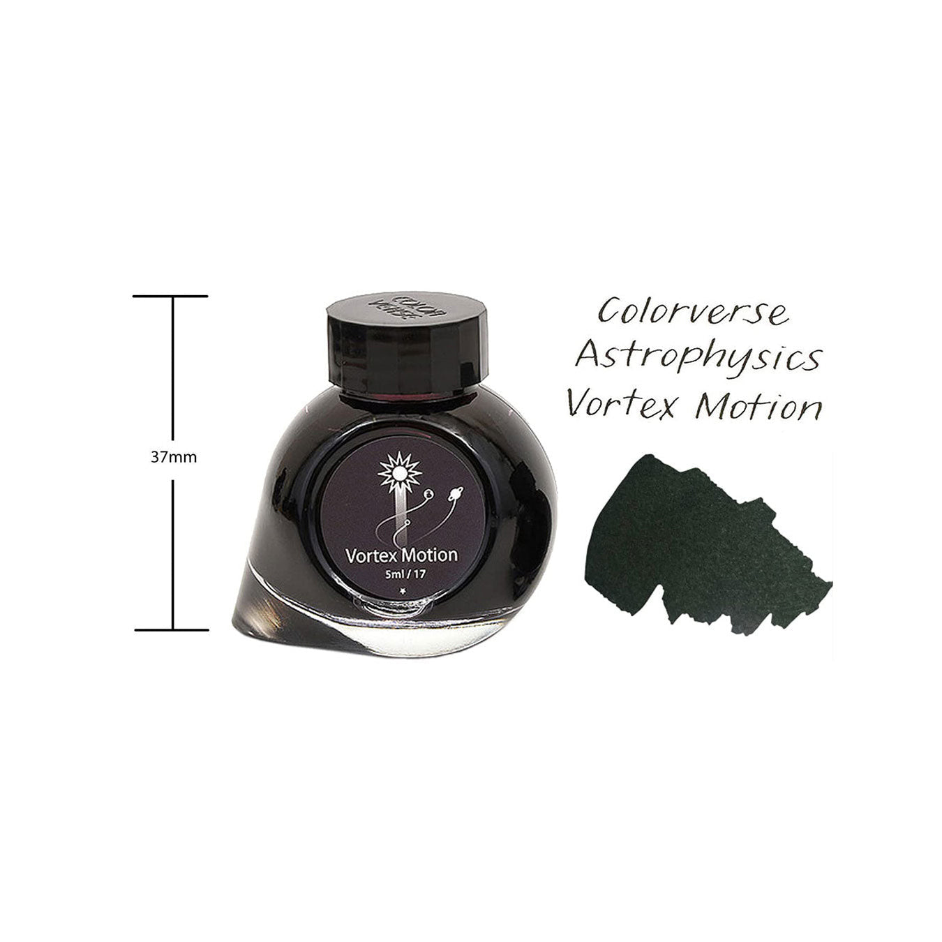 Colorverse Mini | Black | Fountain Pen Bottled Ink | 5ml | Vortex Motion