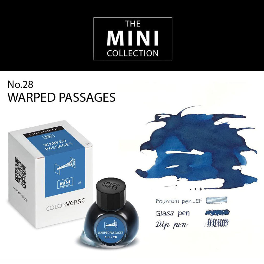 Colorverse Mini | Blue | Fountain Pen Ink Bottled | 5ml | Warped Passages