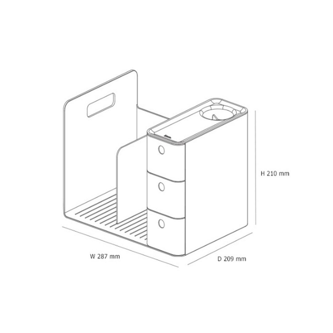 Litem | Combo Book Rack with 3 Drawers| 2 Bookshelf| 1 Pen Stand | White
