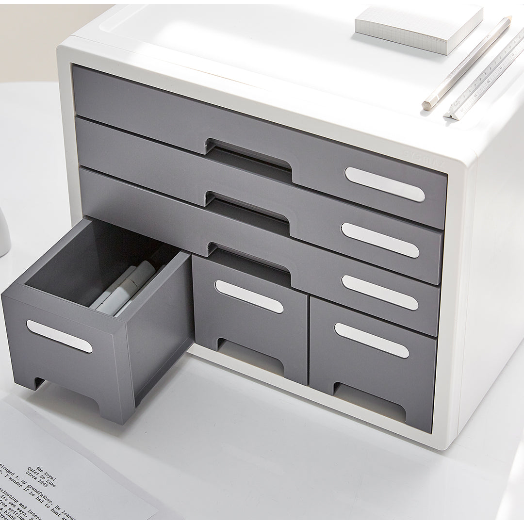 Sysmax | Combo File Cabinet| 6 Drawers| Organizer | White