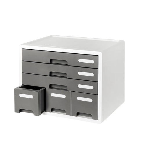 Sysmax | Combo File Cabinet| 6 Drawers| Organizer | Grey