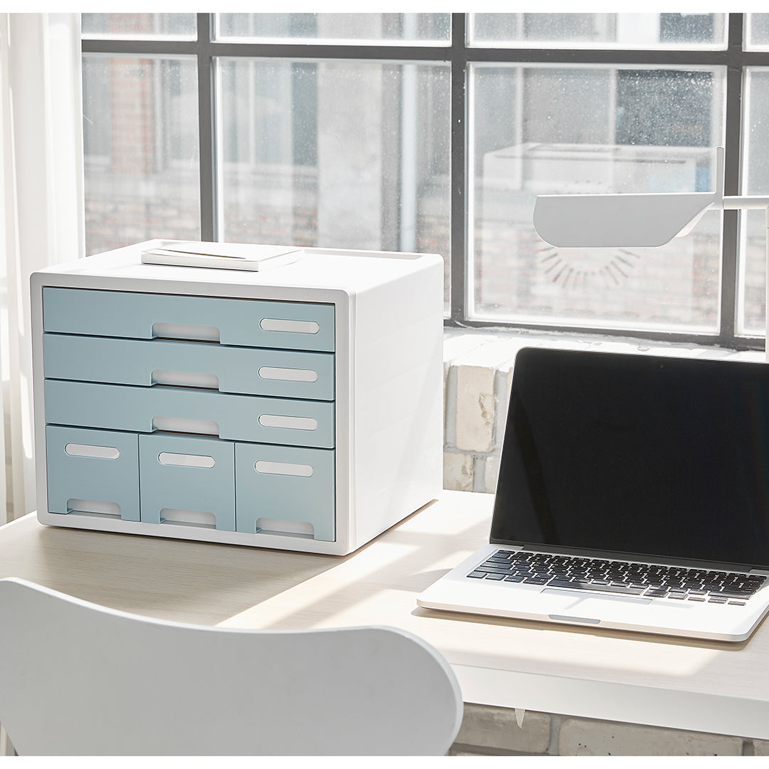 Sysmax | Combo File Cabinet| 6 Drawers| Organizer | White