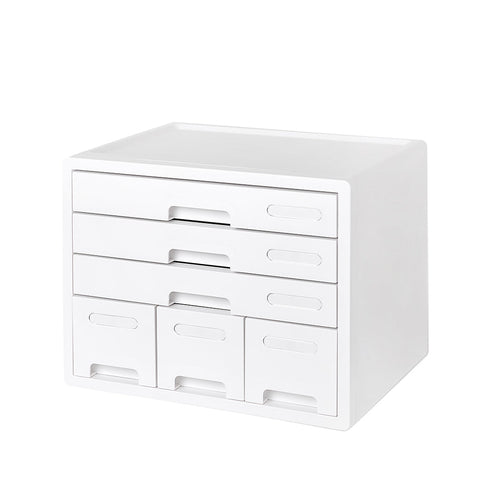 Sysmax | Combo File Cabinet| 6 Drawers| Organizer | White