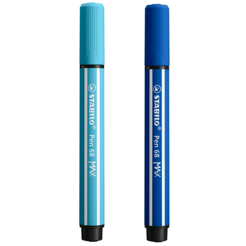 Stabilo | Pen 68 | Max Arty | Dark Blue And Light Blue | Pack of 2