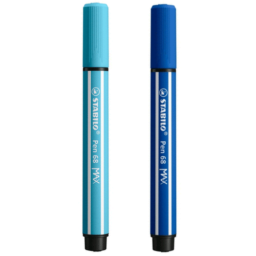 Stabilo | Pen 68 | Max Arty | Dark Blue And Light Blue | Pack of 2