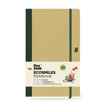 Flexbook | Ruled | Medium A5 Size Notebook | Olive | Ecosmiles Eco Series