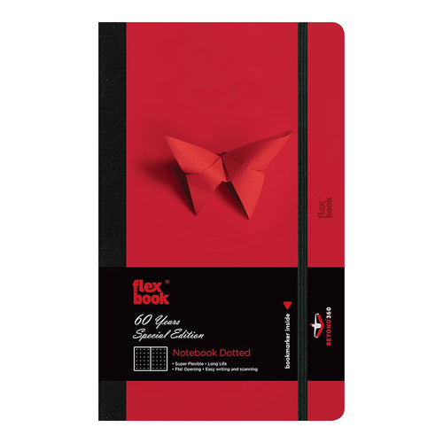 Flexbook | Dotted | Medium A5 Size Notebook | Red | 60 Years Special Edition