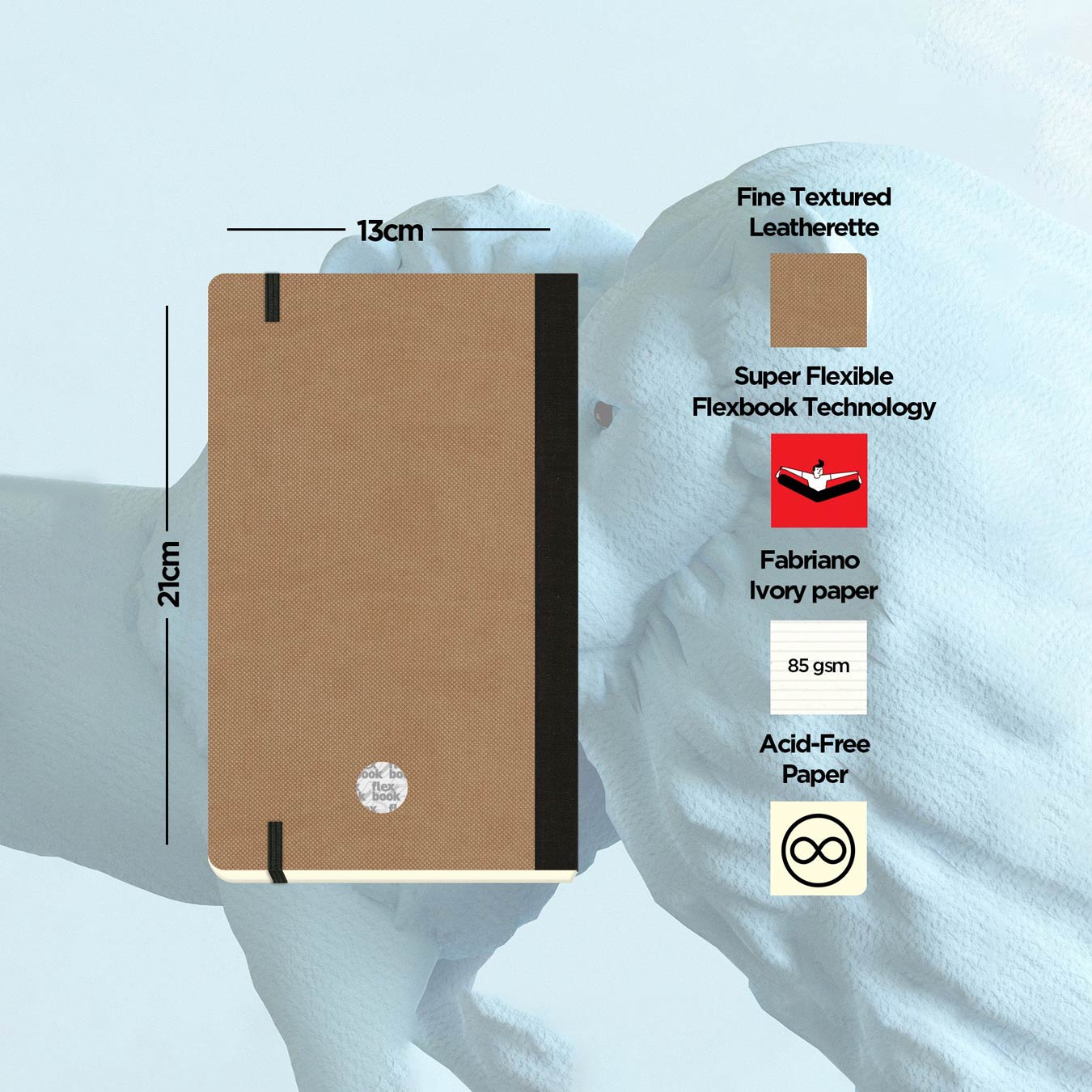 Flexbook | Ruled | Medium A5 Size Notebook | Camel | Adventure Series