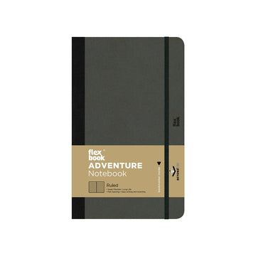 Flexbook | Ruled | Medium A5 Size Notebook | Off Black | Adventure Series