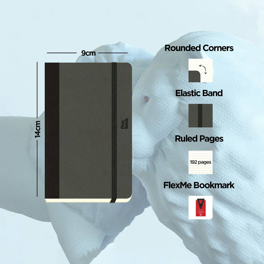 Flexbook | Ruled | Pocket A6 Size Notebook | Off Black | Adventure Series