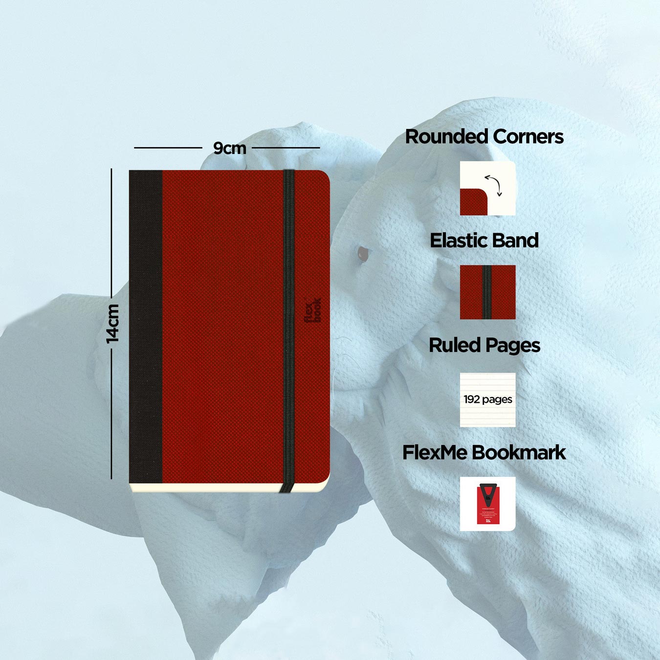 Flexbook | Ruled | Pocket A6 Size Notebook | Red | Adventure Series