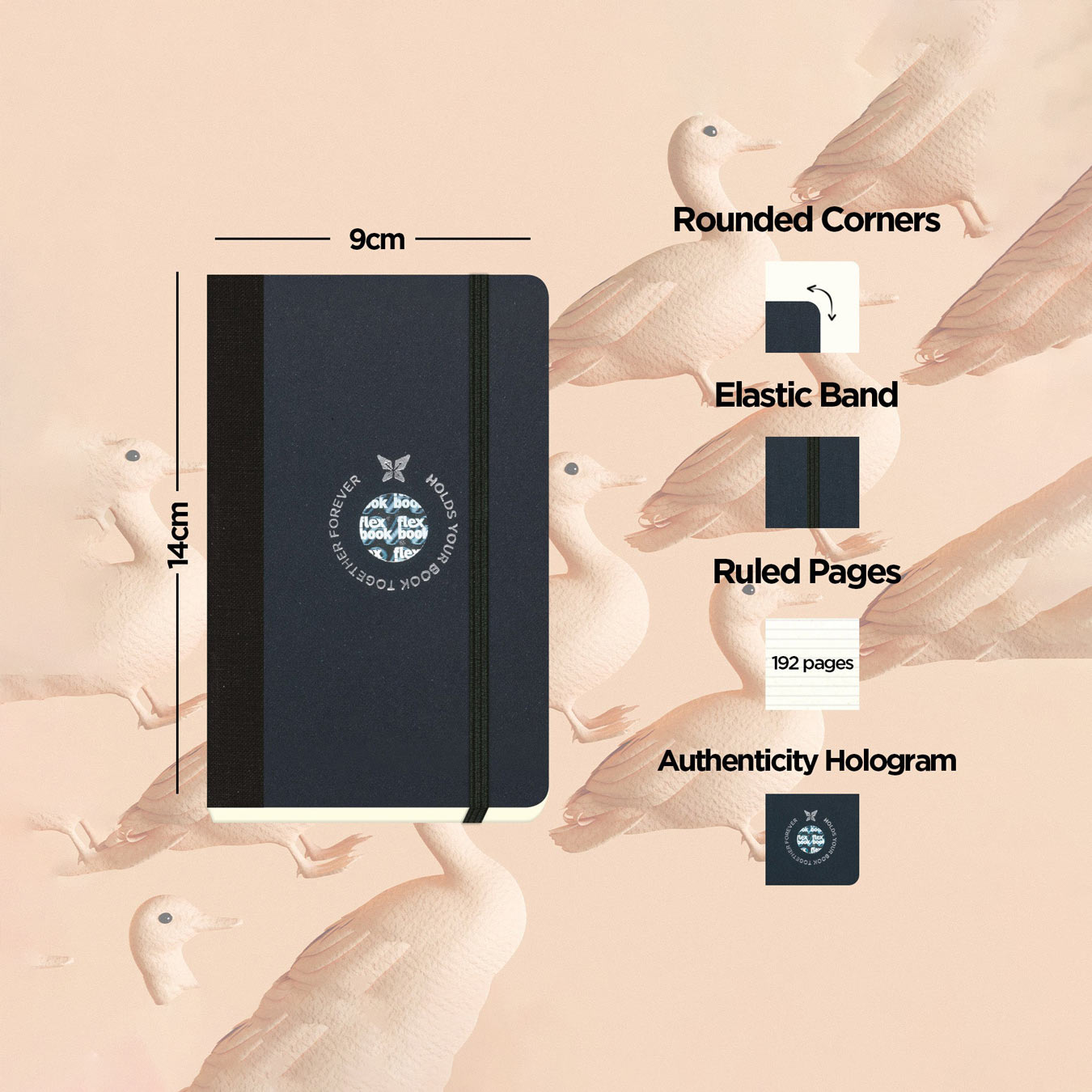 Flexbook | Ruled | Pocket A6 Size Notebook | Black | Flex Global