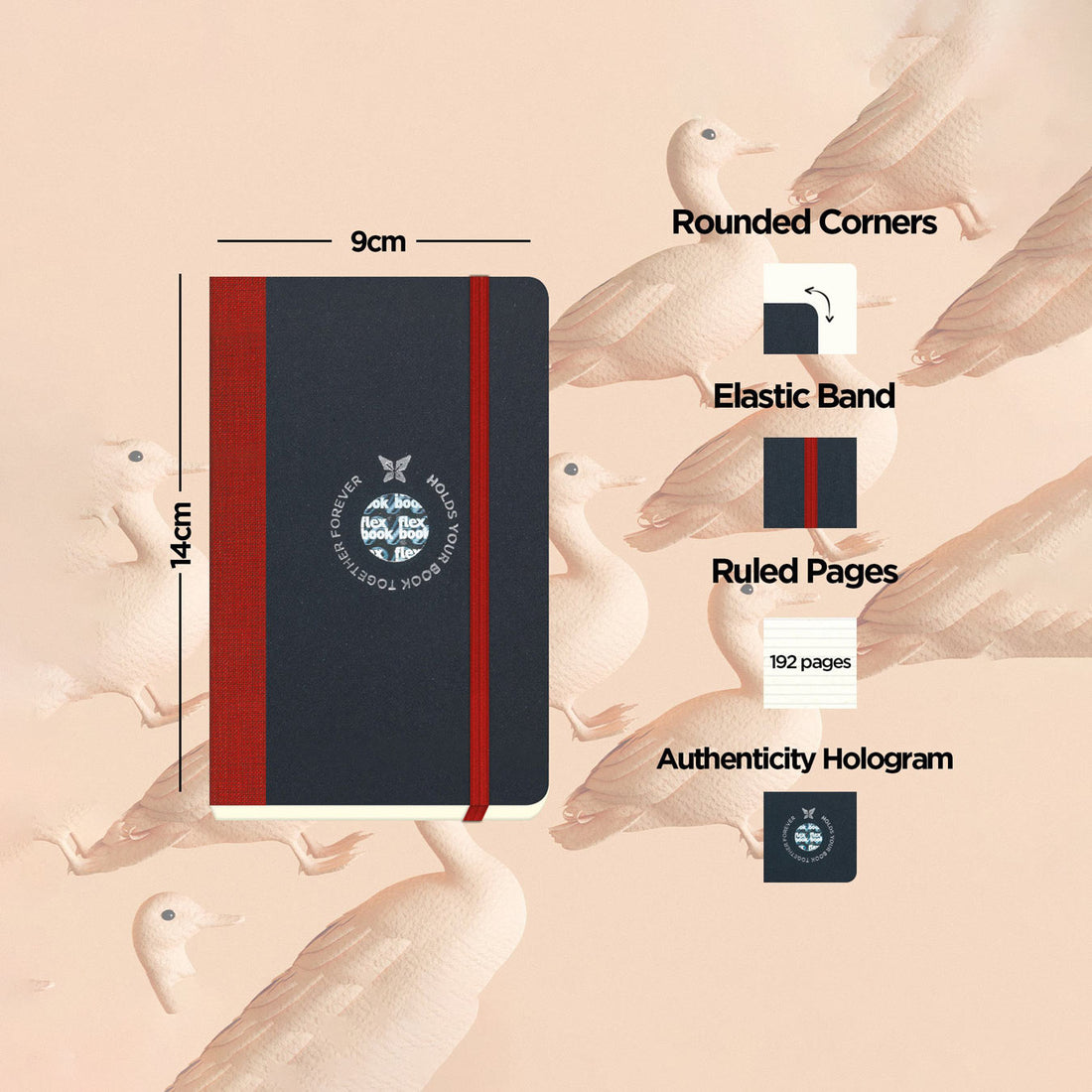 Flexbook | Ruled | Pocket A6 Size Notebook | Red | Flex Global