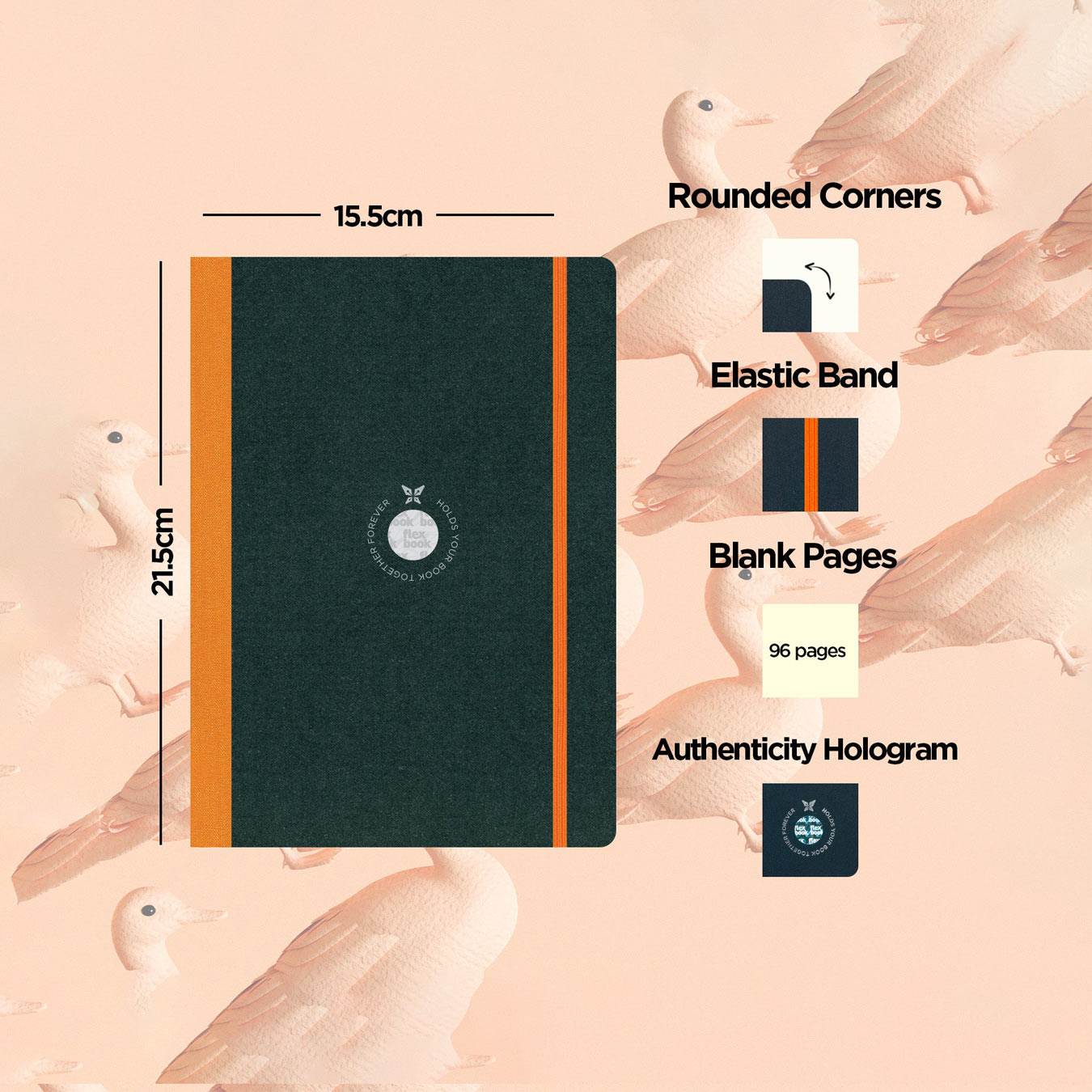 Flexbook | Blank | Medium A5 Size Sketchbook | Orange | Flex Global Sketchbook