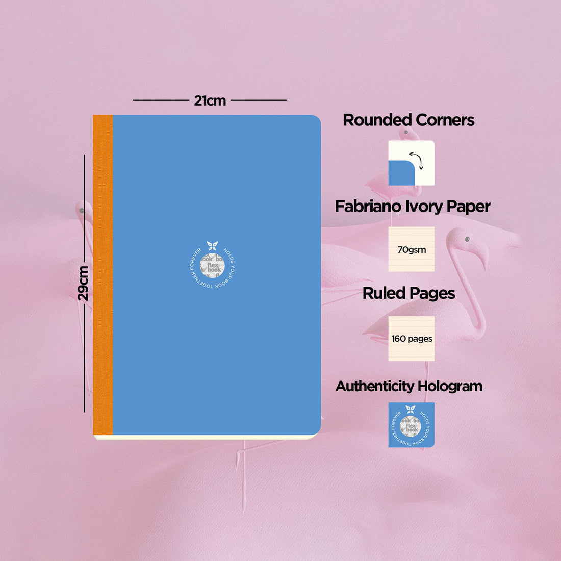 Flexbook | Ruled | Large A4 Size Notebook | Blue | Smartbook