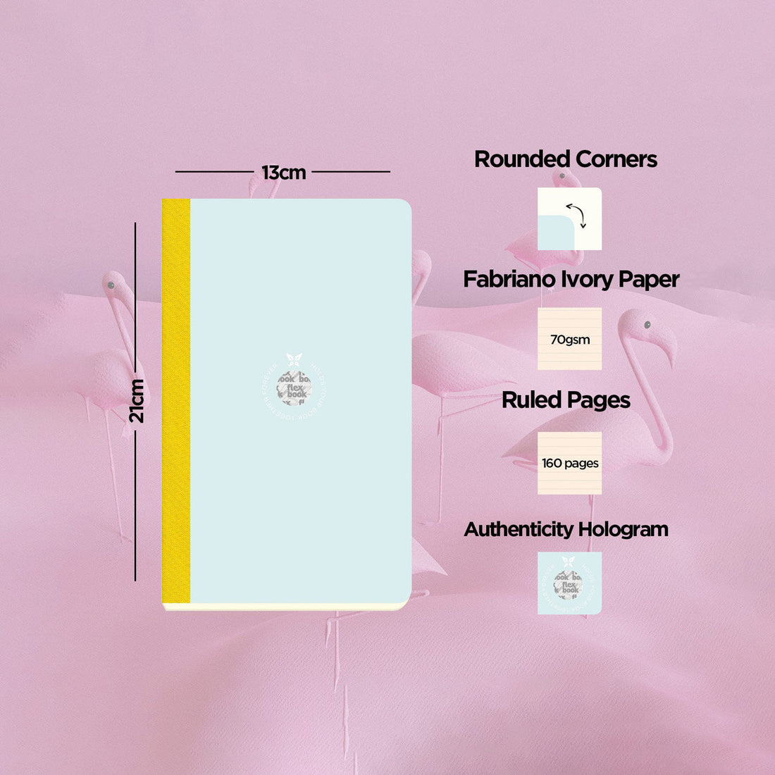 Flexbook | Ruled | Medium A5 Size Notebook | Light Blue-Green | Smartbook