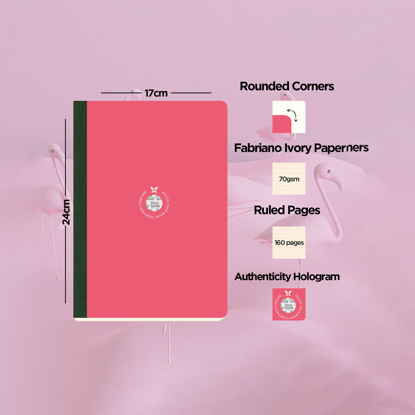 Flexbook | Ruled | Large B5 Size Notebook | Pink | Smartbook