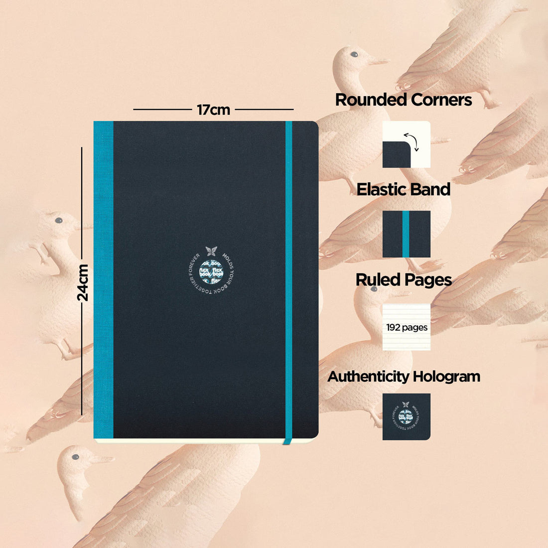 Flexbook | Ruled | Large B5 Size Notebook | Turquoise | Flex Global