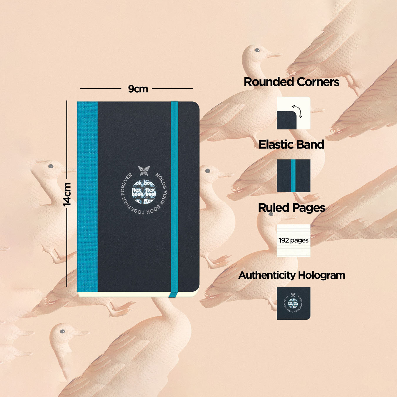 Flexbook | Ruled | Pocket A6 Size Notebook | Turquoise | Flex Global