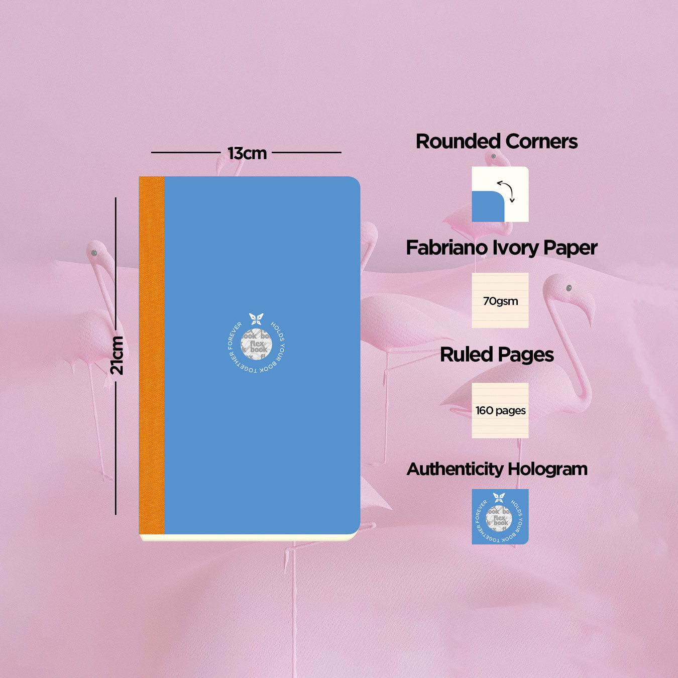 Flexbook | Ruled | Medium A5 Size Notebook | Blue | Smartbook