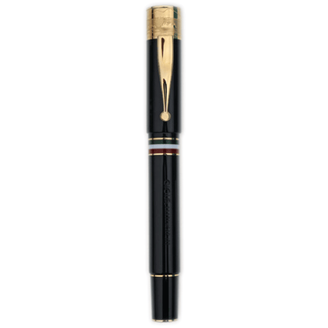 Gioia | Fountain Pen & Rollerball Pen | Partenope | Black Sand | Gold Trims
