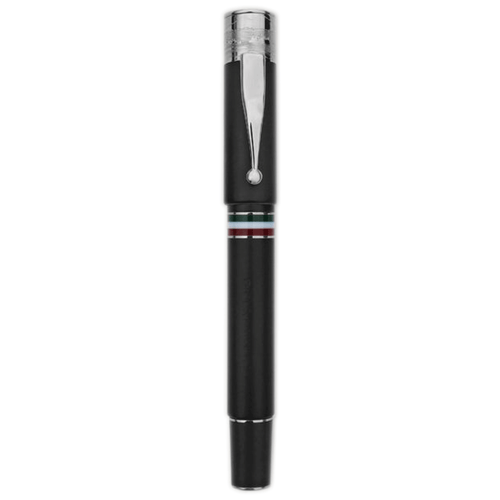 Gioia | Fountain Pen & Rollerball Pen | Partenope | Black Sand | Silver Trims