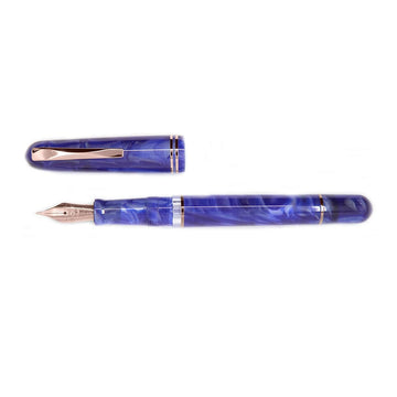 Gioia | Metis Fountain Pen | Blue Aesthetic | Rose Gold Trims | Broad Nib