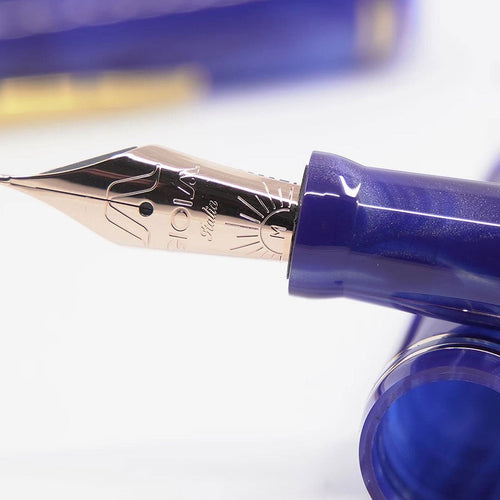 Gioia | Metis Fountain Pen | Blue Aesthetic | Rose Gold Trims | Medium Nib