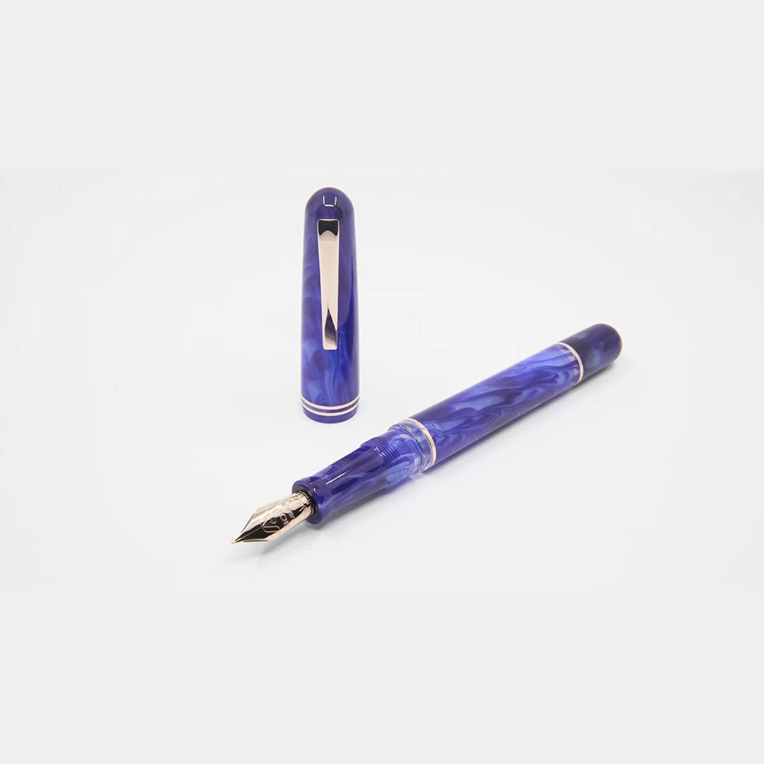 Gioia | Metis Fountain Pen | Blue Aesthetic | Rose Gold Trims | Medium Nib