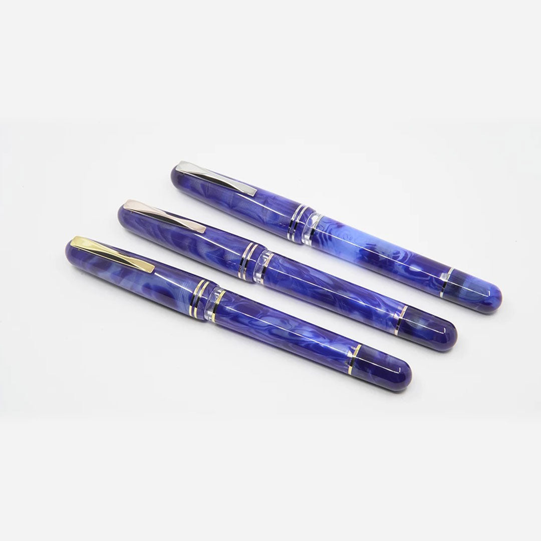 Gioia | Metis Fountain Pen | Blue Aesthetic | Rose Gold Trims | Medium Nib