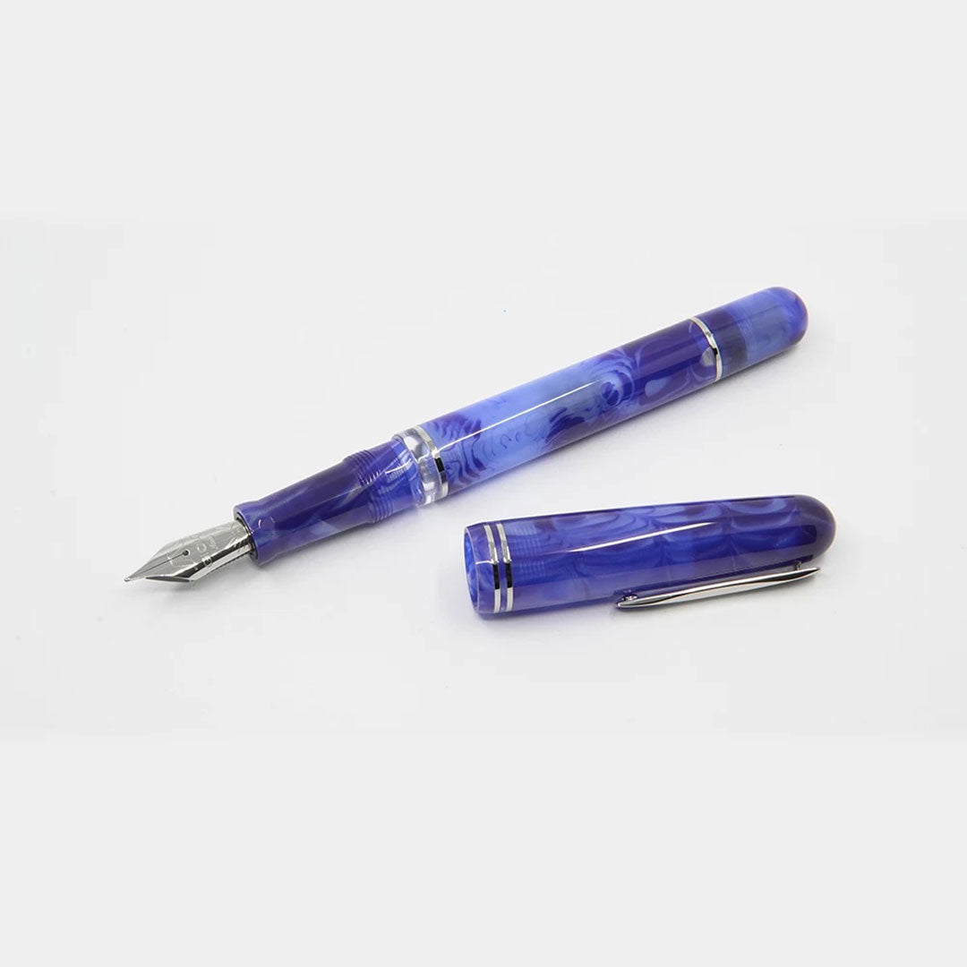 Gioia | Metis Fountain Pen | Blue Aesthetic Silver | Fine