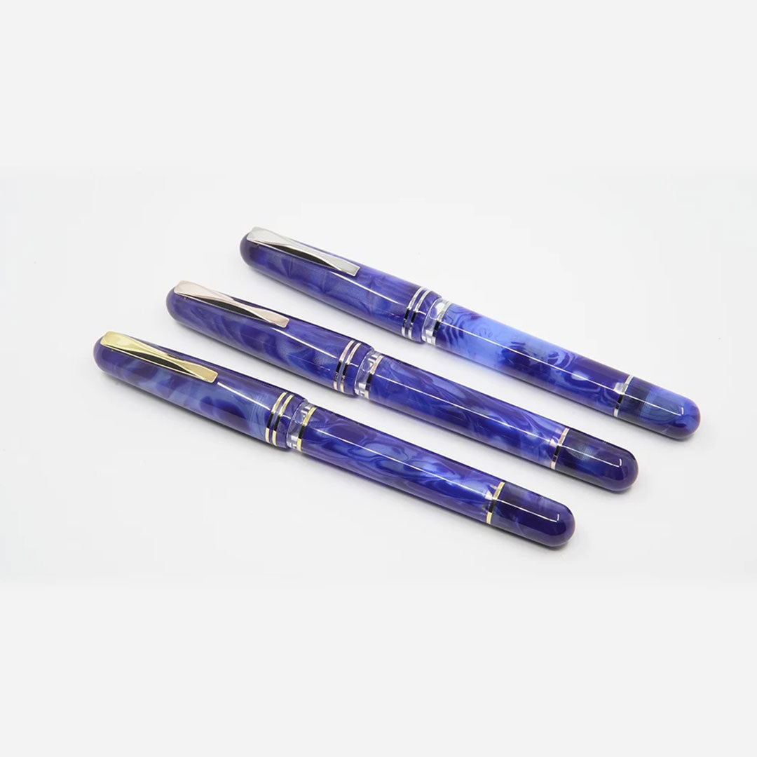 Gioia | Metis Fountain Pen | Blue Aesthetic Silver | Fine