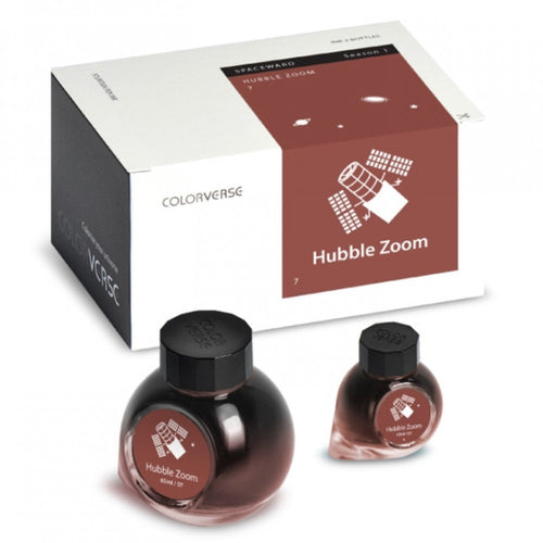 Colorverse | Spaceward Series | Season 1 | Fountain Pen Ink | Hubble Zoom | Brown | 65ml and 15ml | 2 Bottle Set - penpencilink