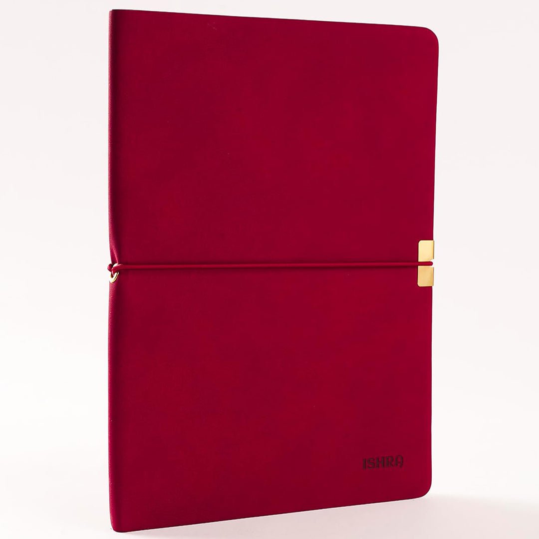 ISHRA A5 Size Ruled Notebook | Ideal Note Book Journal Diary for Work Office Writing Journaling Note Taking Travel | Red Soft Cover| 172 Pages | 80gsm | Fountain Pen Friendly Paper - penpencilink