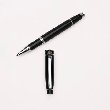 Ishra | Rollerball Pen | Luxury Metal Body | Chrome Trims | Black