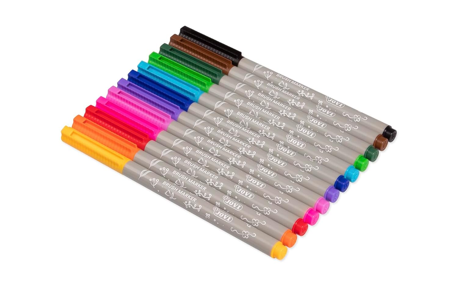 Jovi Brush Marker Set – 12 Brush Lettering Markers with Flexible Brush Tip - penpencilink