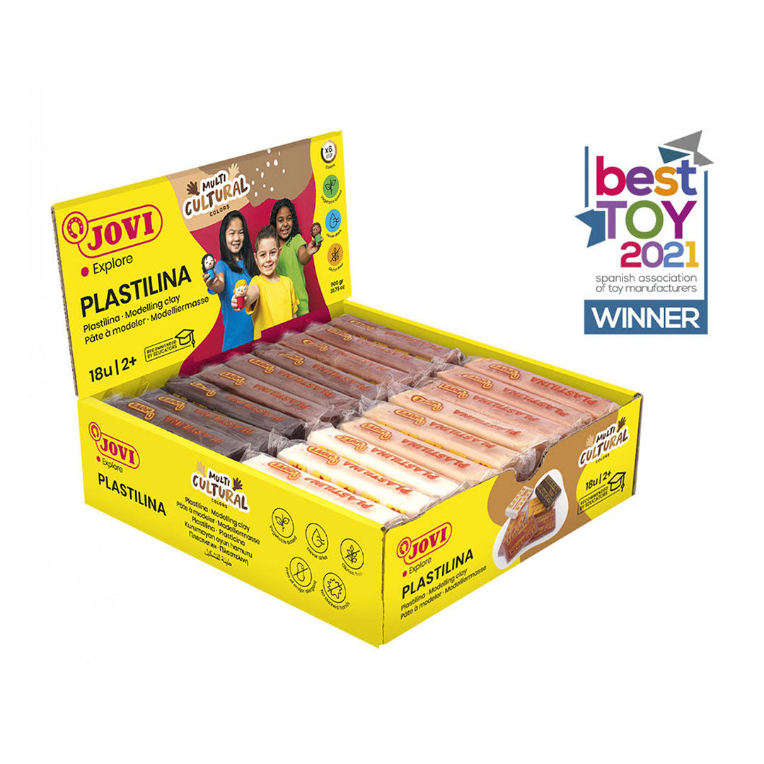Jovi | Modelling Clay | 18 Bar Of 50 Gram | Multicultural