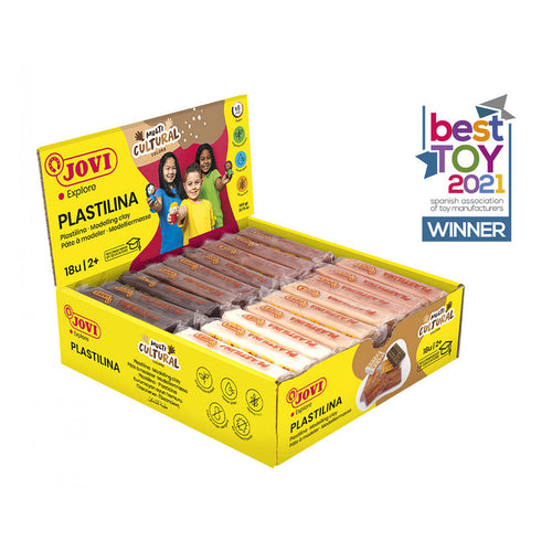 Jovi | Modelling Clay | 18 Bar Of 50 Gram | Multicultural