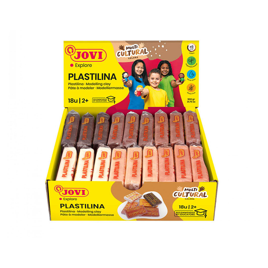 Jovi | Modelling Clay | 18 Bar Of 50 Gram | Multicultural