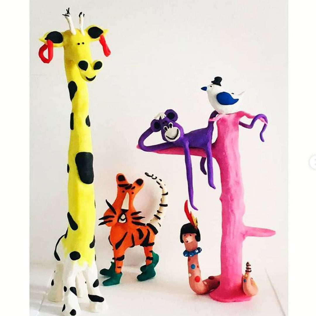 Jovi Plastilina Modelling Clay - 6 Neon & 6 Basic Colours Non-Drying Clay of 15 Grams Each Art & Craft Fine Motor Skills Moulding Project Work with Dough