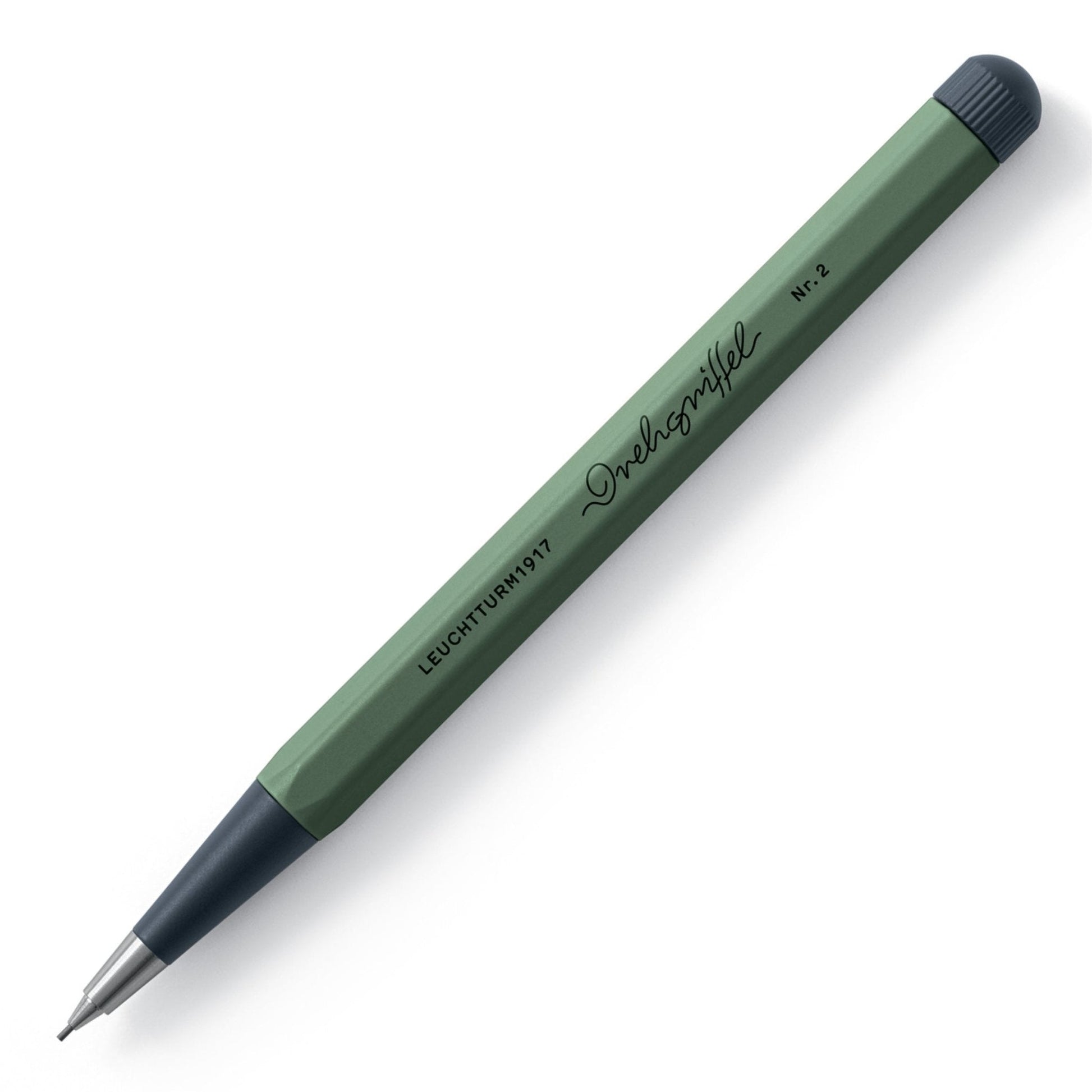 LEUCHTTURM1917 0.7mm Mechanical Clutch Pencil | Graphite HB Lead | Drehgriffel No. 2 | Olive Green | Twist Mechanism - penpencilink