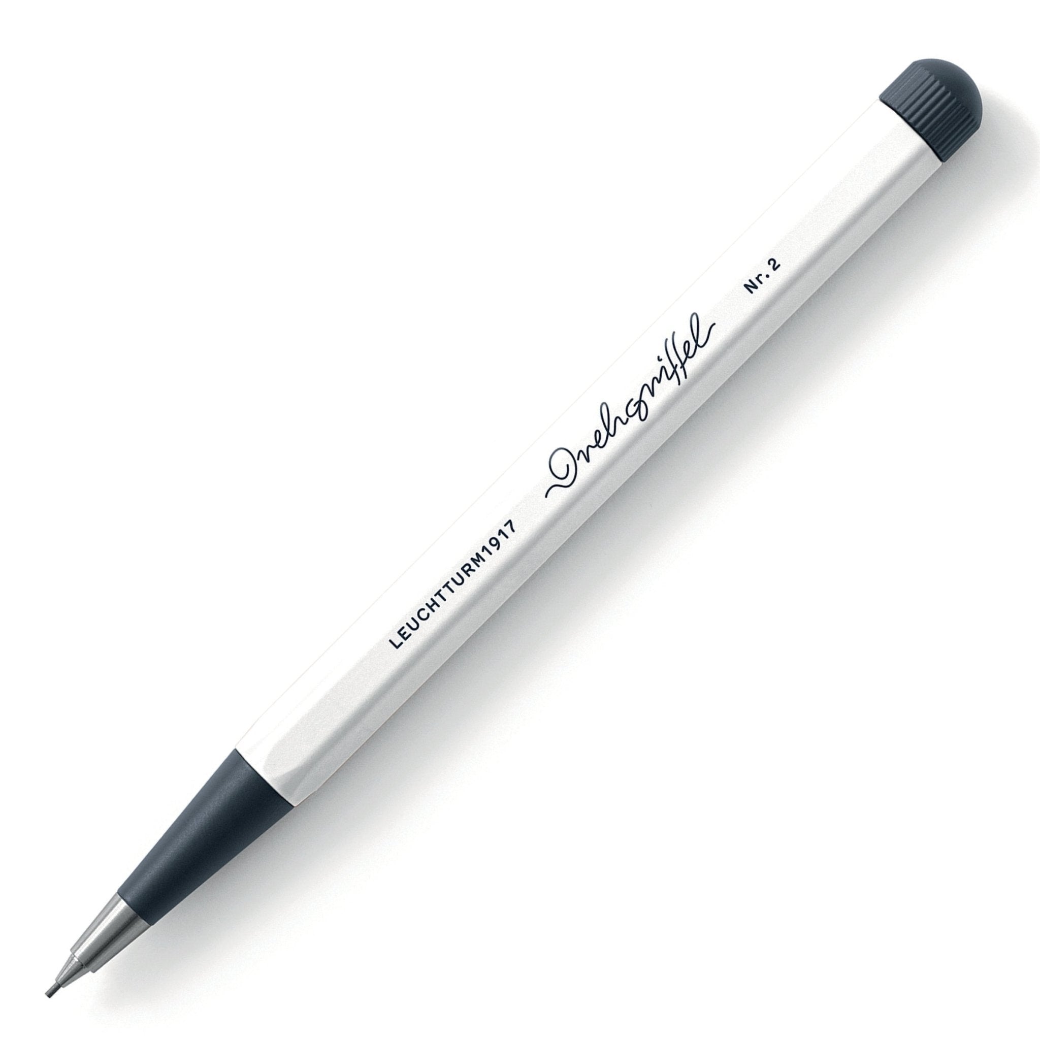LEUCHTTURM1917 0.7mm Mechanical Clutch Pencil | Graphite HB Lead | Drehgriffel No. 2 | White | Twist Mechanism - penpencilink