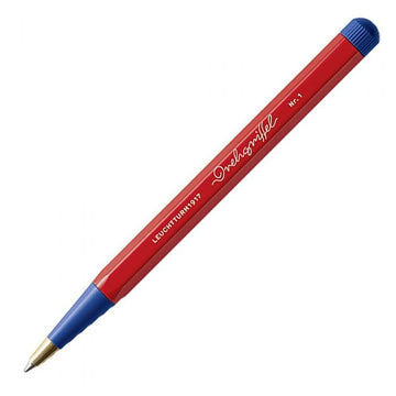 LEUCHTTURM1917 Ball Point Pen with Royal Blue Ink | Bauhaus Edition | Drehgriffel No. 1 | Red/Royal Blue | Twist Mechanism - penpencilink