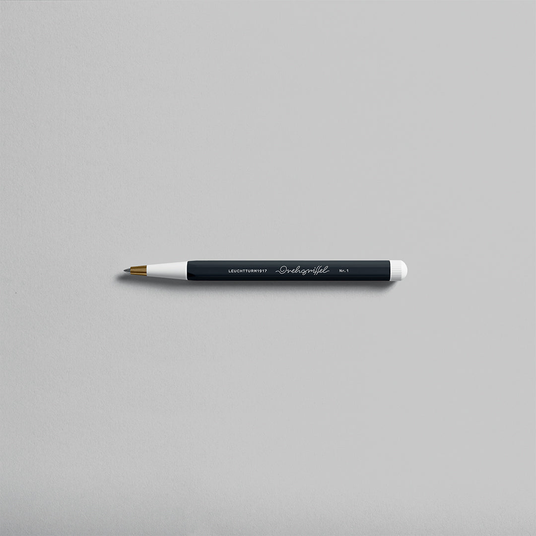 LEUCHTTURM1917 Ball Point Pen with Royal Blue Ink | Drehgriffel No. 1 | Black | Twist Mechanism - penpencilink